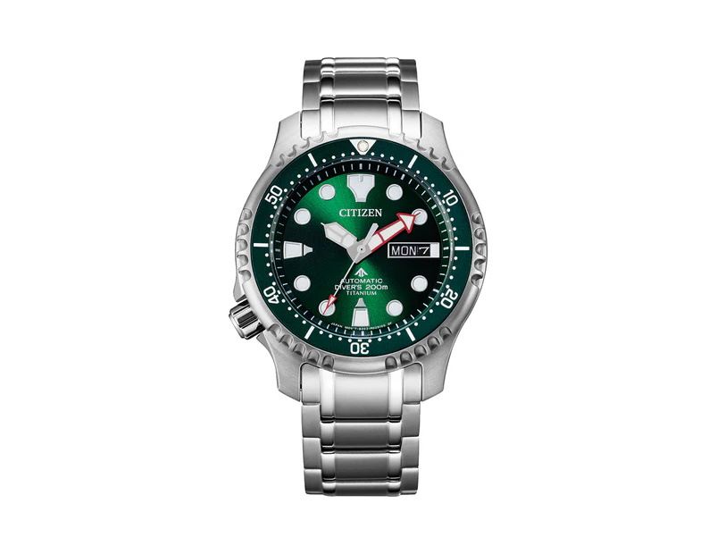 Citizen Automatic Titanium Green Dial Diver Men's Watch NY0100-50X