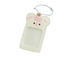 Photo Frame Keychain Waterproof Clear Window Acrylic Cartoon Bear Picture Insert Keyring Friends Souvenir -White