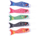 5 X Japanese Carp Windsock, Streamers, Fish Flag, Hanging Decoration For Japanese Sushi Bar, Izakaya Room