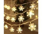 Christmas Lights, 20 Ft 40 Led Snowflake String Lights Battery Operated Waterproof Fairy Lights