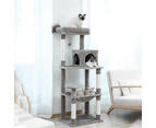 Cat Tree Tower Scratching Post Scratcher Cats Condo House Bed Toys - 143cm - Grey