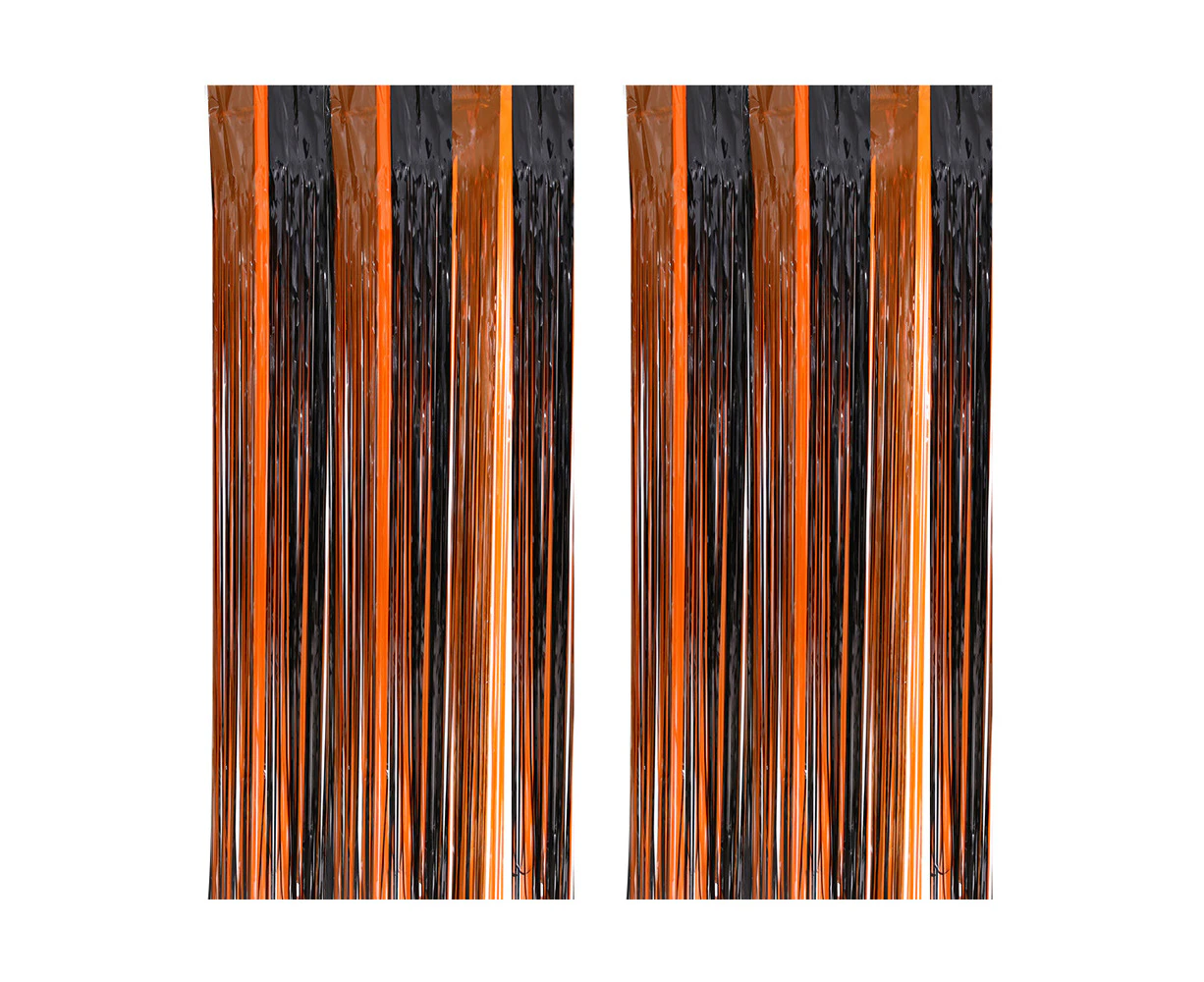 2 Pack Fringe Curtain Party Backdrop Decor for Halloween Thanksgiving Party Fall Harvest Party Decor