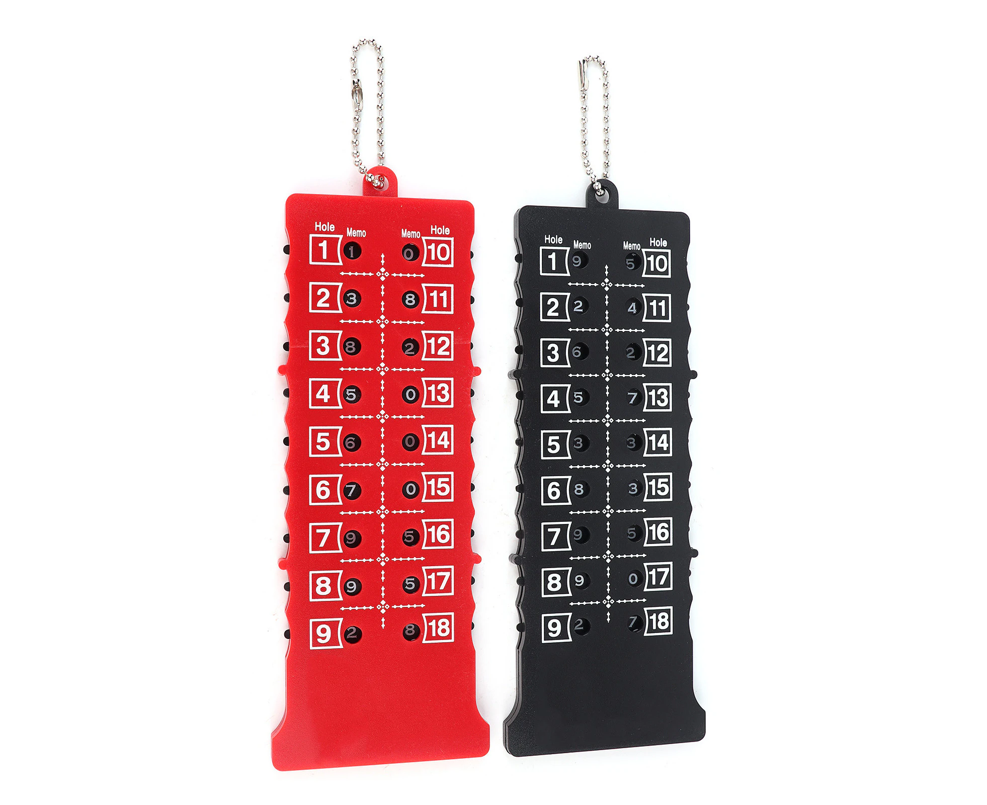 2Pcs 18 Hole Golf Score Counter Scoreboard Training Practice Competition Accessory Black Red