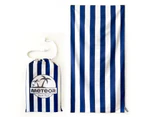 METEOR 180x90cm Extra Large Beach Towel with Carry Bag - Sand Free, Ultra Soft, Quick Dry, Fast Absorbent (Blue Currents)