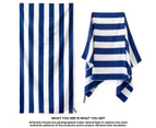 METEOR 180x90cm Extra Large Beach Towel with Carry Bag - Sand Free, Ultra Soft, Quick Dry, Fast Absorbent (Blue Currents)