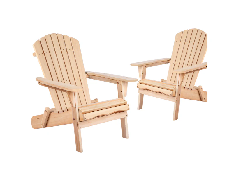 ALFORDSON 2x Adirondack Chairs Wooden Outdoor Patio Furniture Wood