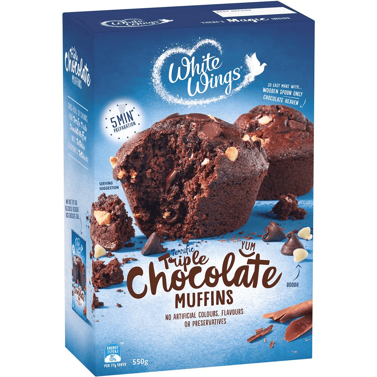 White Wings Triple Chocolate Muffins Baking Mix 550g