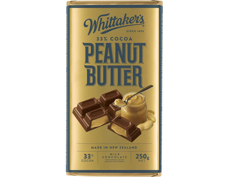 Whittakers Peanut Butter Milk Chocolate Block 250g