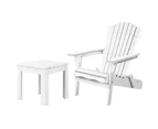 ALFORDSON Beach Chair Table 2PCS Set Outdoor Furniture Wooden Adirondack