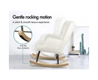 ALFORDSON Rocking Chair Wooden Armchair Boucle White