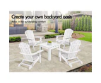 ALFORDSON Beach Chair Table 2PCS Set Outdoor Furniture Wooden Adirondack