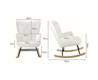 ALFORDSON Rocking Chair Wooden Armchair Boucle White