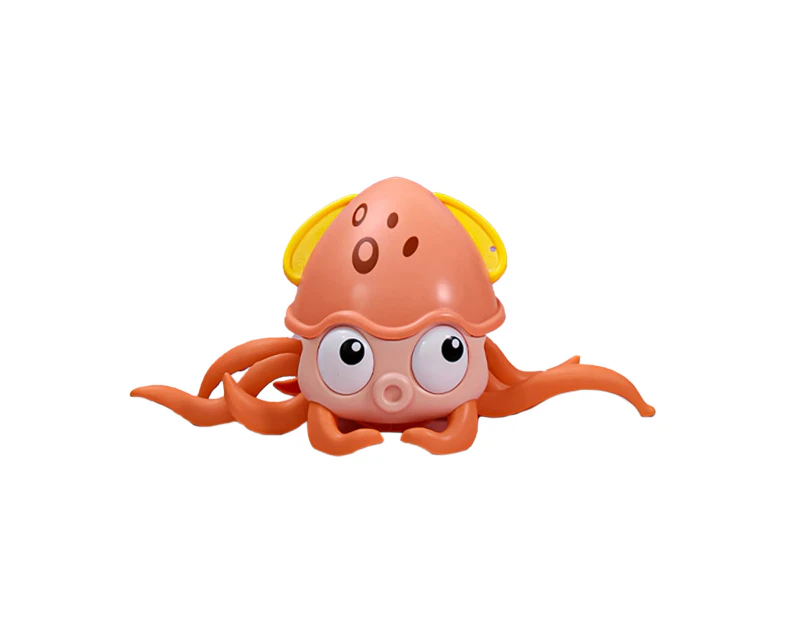 Kid Bath Toys Wind up Attractive Plastic Lovely Octopus Floating Toy for Children-Orange Pink