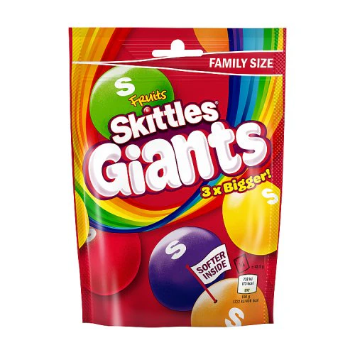 Skittles Giants Fruits Chewy Candy Lolly Pouch Bag 160g