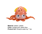 Kid Bath Toys Wind up Attractive Plastic Lovely Octopus Floating Toy for Children-Orange Pink