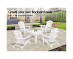 ALFORDSON Adirondack Chairs Table 3PCS Set Garden Wooden Outdoor Furniture Beach White