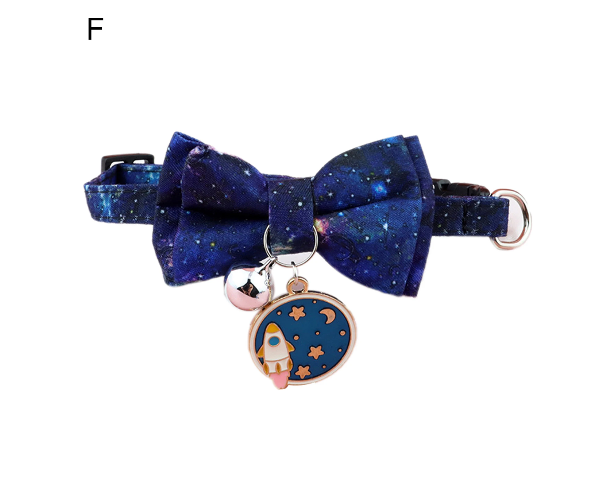 Cat Collar Print Dress-up Removable Breakaway Pet Cats Bowknot Collar with Bell for Festival