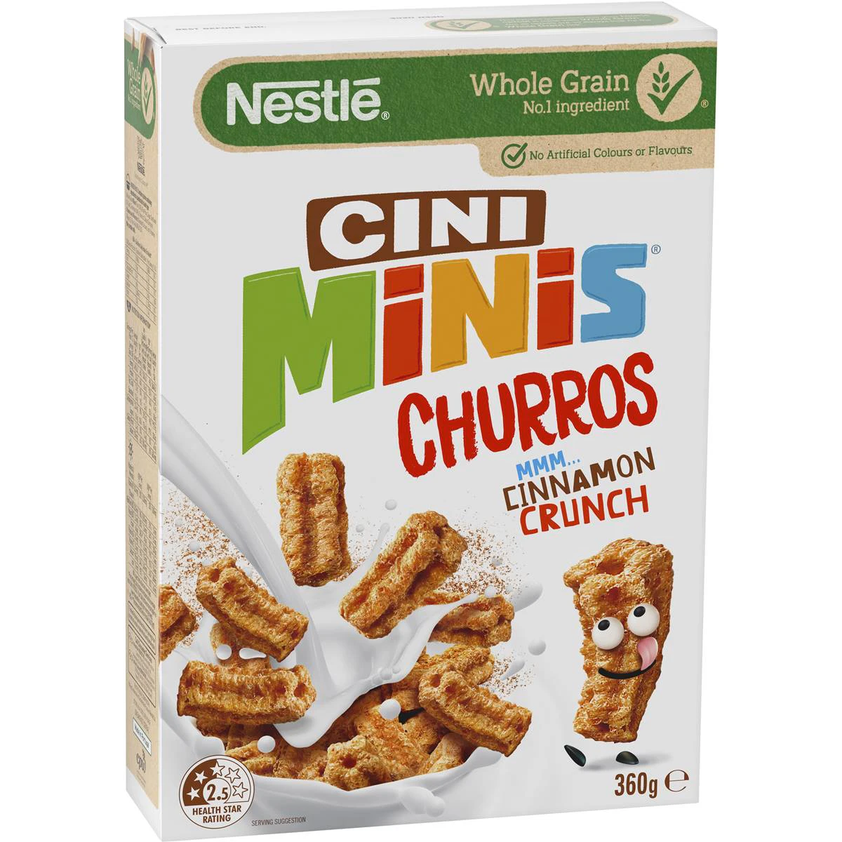 Nestle Cini Minis Churros Cinnamon Crunch Breakfast Cereal 360g