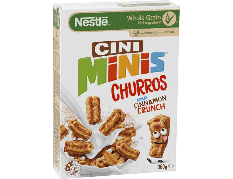 Nestle Cini Minis Churros Cinnamon Crunch Breakfast Cereal 360g