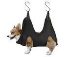 Pet Dog Cat Grooming Sling Hammock Restraint Bags for Bathing Trimming Nail Care - Black