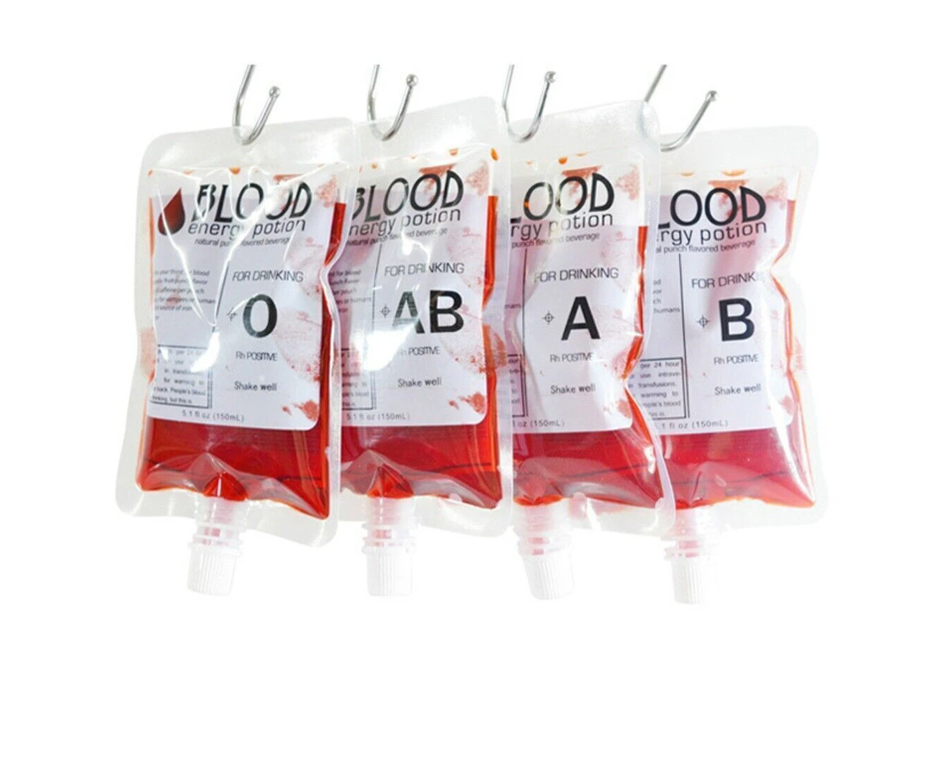 20Pcs Halloween Blood Drink Bags Party Decor Reusable Pouch Dispenser Set Ornament D Style