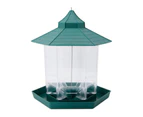 Hanging Bird Feeder Garden Wild Seed Container Waterproof Gazebo Outdoor - Green Bird Feeder