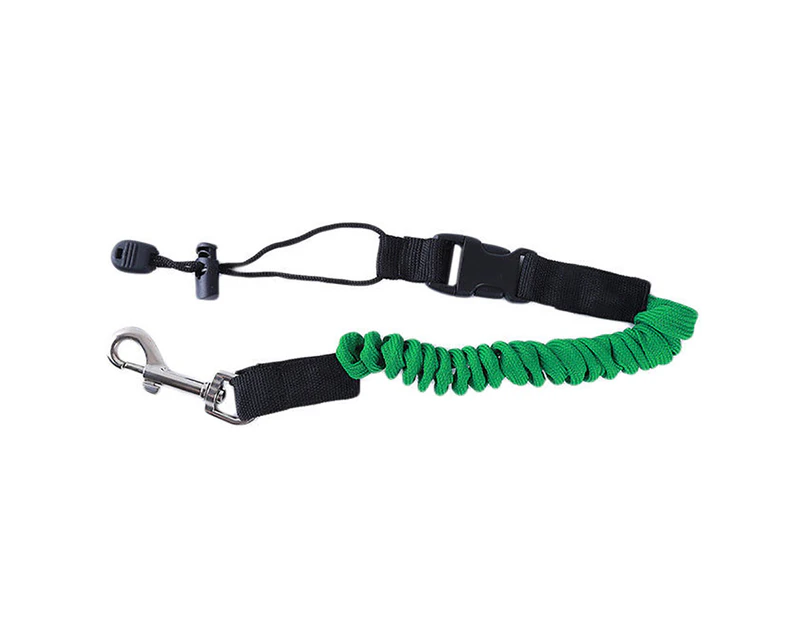 Kayak Canoe Inflatable Boat Paddle Elastic Coiled Leash Cord Oar Rope Tether Green