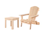 ALFORDSON Beach Chair Table 2PCS Set Outdoor Furniture Wooden Wood