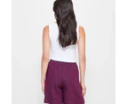 Target European Linen Long Shorts - Red
