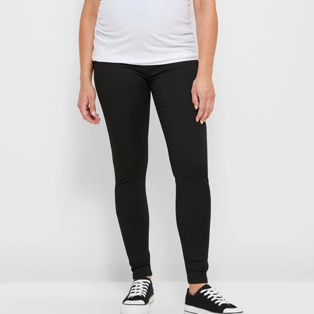 Target Maternity Over The Belly Denim Jeggings - Black