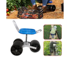 Portable Gardening Stool Kneeler Rolling Wheels Adjustable Height 360 Degree Rotating