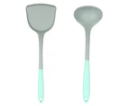 Two-color silicone non-stick cookware set of 2 kitchen spatula, spoon, colander, frying spatula