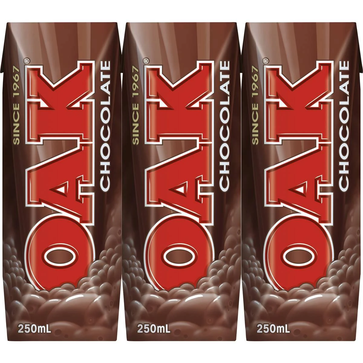 Oak Chocolate Flavoured Milk Carton 250ml X 3 Cartons