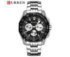 CURREN 8077 Full Stainless Steel Band Watches For Men Fashion Army Military Quartz Mens Watch Sport Wristwatch Male Clock Reloje