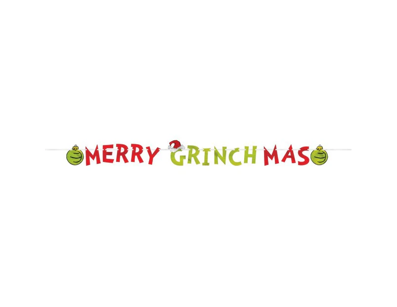 Christmas Dr Seuss The Grinch Merry Grinchmas Foil Letter Banner