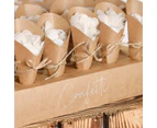 Wedding Confetti Cones x 24 with Stand Tray Holder Biodegradable Rustic Decor