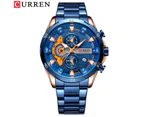 CURREN Stainless Steel Watches for Mens Creative Fashion Luminous Dial with Chronograph Clock Male Casual Wristwatches