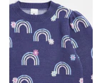 Target Rainbow Jacquard Knit Jumper - Blue
