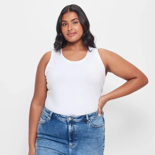 Target Plus Size Australian Cotton Tank Top - White