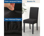 Hyper Cover Jacquard Dining Chair Covers Black - 2 pcs