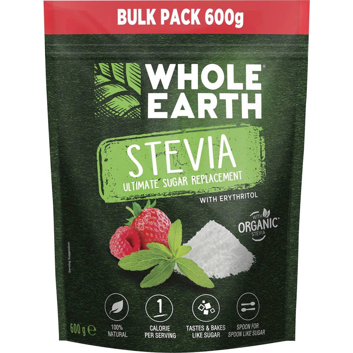 Whole Earth Stevia Sugar Replacement Sweetener Powder 600g