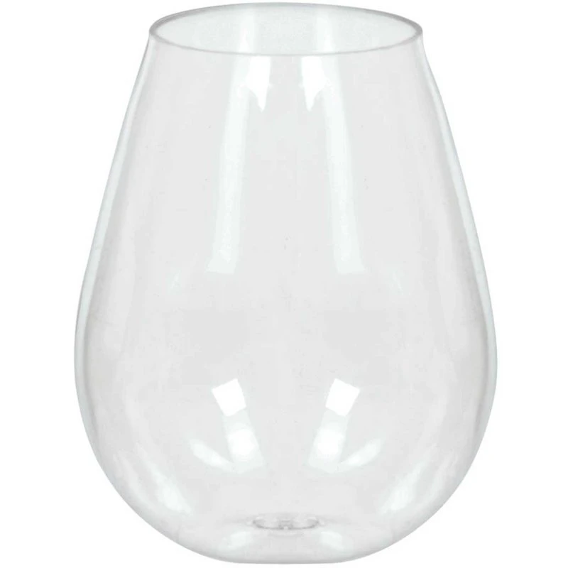 Stemless Wine Glasses Plastic 354ml x 8 Pack