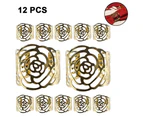 12pcs Crystal Beads Napkin Rings Handcraft Sparkly Elegant Napkin Holders for Wedding Party Dinner Table Decor -Gold