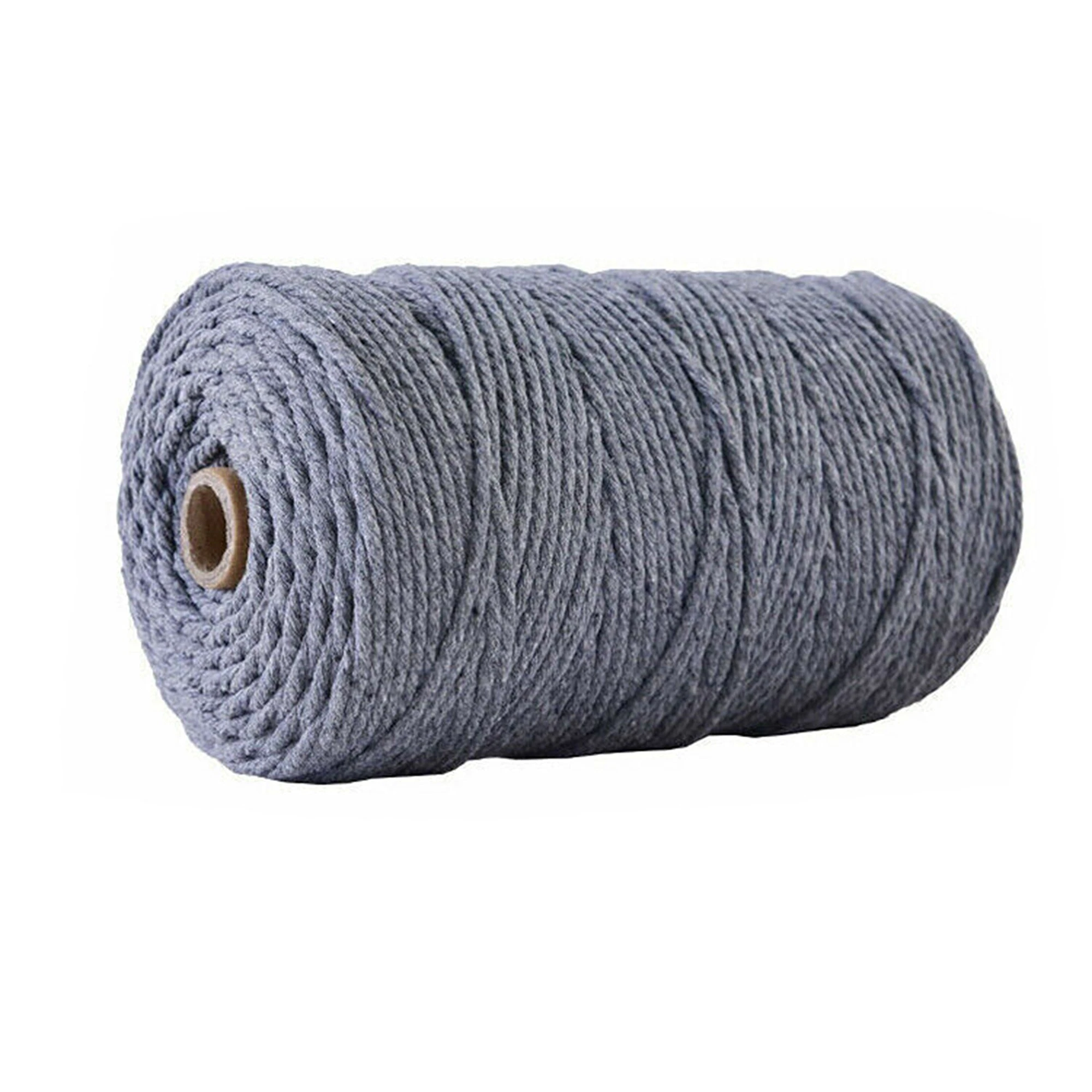 Natural Cotton Twisted Cord Craft Macrame Artisan Rope Weaving Wire - Grey