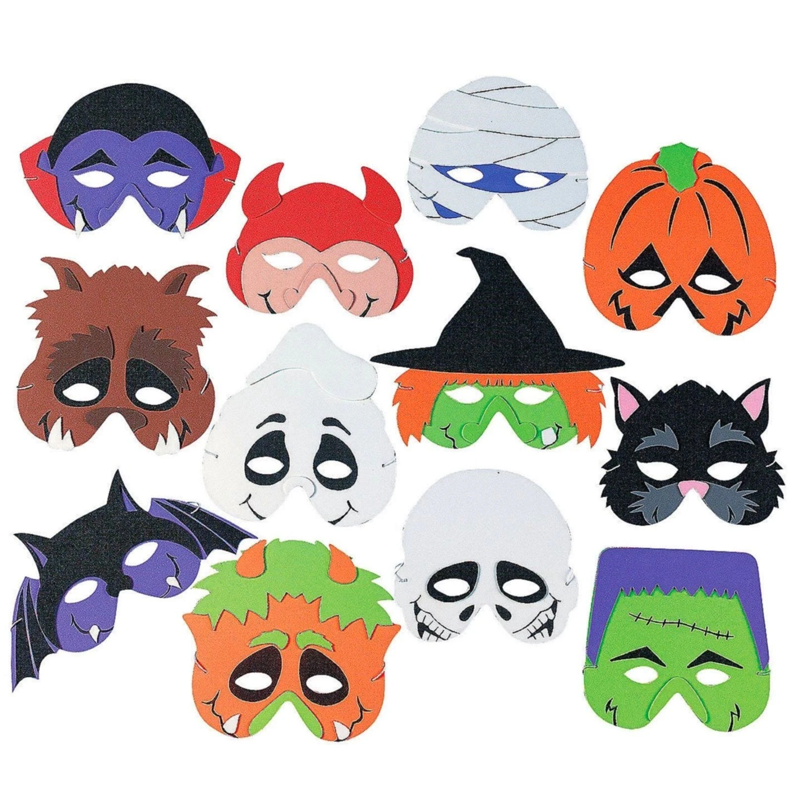 Foam Monster Masks (Pack of 12)