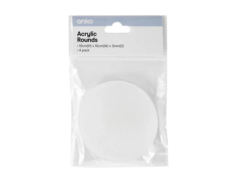 Acrylic Rounds, 4 Pack - Anko