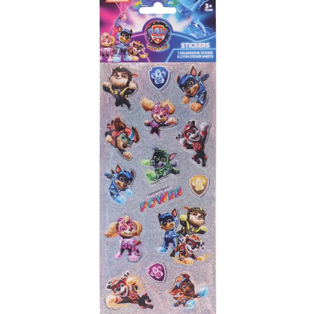 Paw Patrol Movie Holographic Stickers 3 Pack