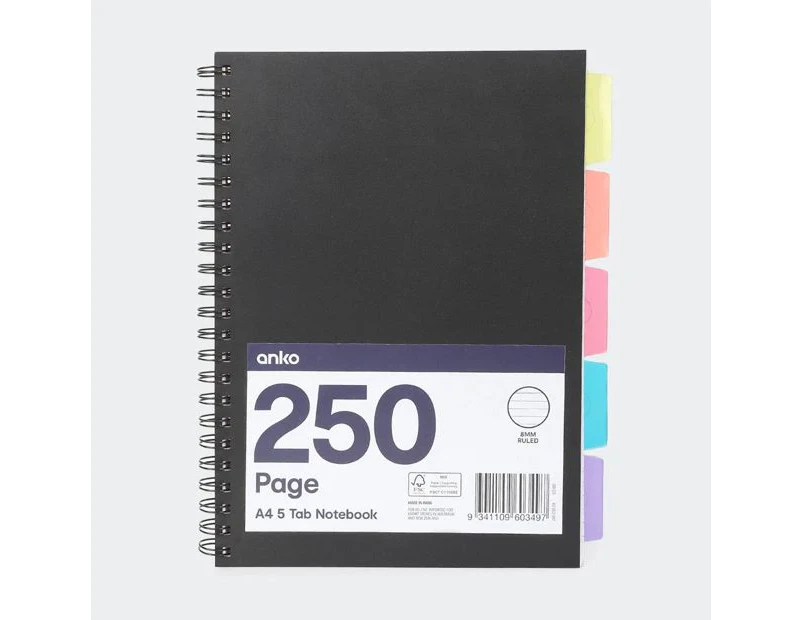 A4 5 Tab Notebook - Anko