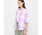 Target Check Flannelette Shirt - Purple