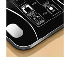 Digital Scale USB Powered High Precision Tempered Glass Auto On/Off  Electronic Scale for Bathroom -Black